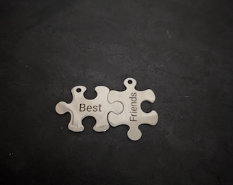 Juego de dijes de piezas de rompecabezas de mejor amigo