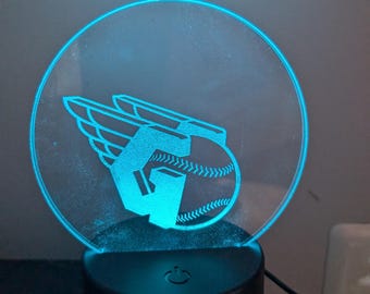 Lámpara acrílica multicolor de los Cleveland Guardians