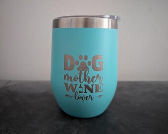 Copa de vino Dog Mom (el 10 % de las ventas se donará a Beauties and Beasts Wichita)