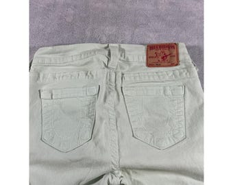 Vintage True Religion Halle Women's Jeans 28x29 Mint Green Made In USA