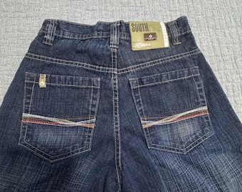 Vaqueros holgados vintage Southpole Gold Tab para niño, talla 10, años 2000, lavado oscuro, estilo hip hop
