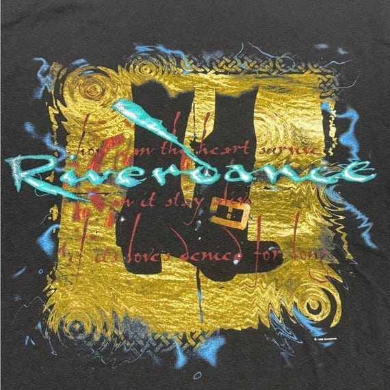 96 Vintage Riverdance Large Graphic Tee Shirt Tap Dancing Irish Theater Broadway View 2