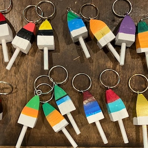 Hand Carved and Hand Painted Buoy Key Chains / Ornaments