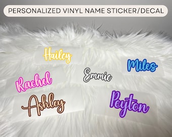 Aangepaste stickernaam, gepersonaliseerde sticker, vinylnaamsticker, tweekleurige sticker