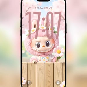 Mokoko Labubu Peekaboo Live Wallpaper | Animated Digital Phone Screen | Labubu Live Photo | Kawaii Aesthetic Background