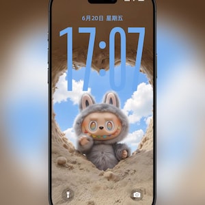 Labubu 4K Live Wallpaper | Labubu Live Photo | Labubu Beach|Animated Phone Screen | Instant Download for iPhone | Kawaii AestheticBackground