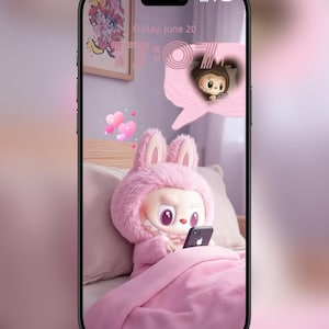 Labubu 4K Live Wallpaper | Labubu Live Photo | Labubu Texting | Animated Phone Screen | Kawaii AestheticBackground