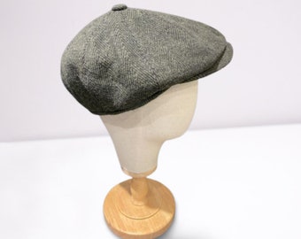 Klassische DESIGNER NEWSBOY CAP für Männer - Bequeme und stilvolle flache Vintage-Mütze aus Tweed-Stoff