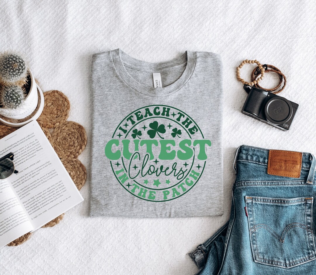 I Teach the Cutest Clovers Svg, Retro St Patricks Day Teacher SVG ...