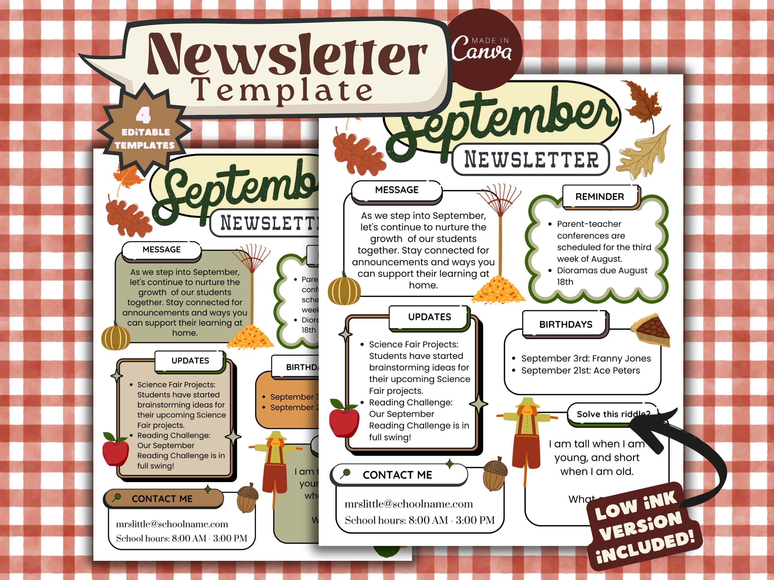 September Newsletter Examples September Newsletter, Template Newsletter, Preschool Newsletter, Autumn ...