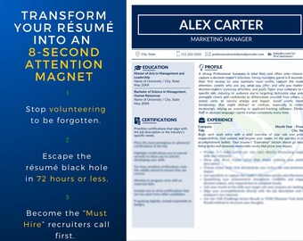ATS-Friendly Résumé, Professional Executive Résumé, Modern Résumé, Transitioning Military Résumé, USAJOBS 2-Pg Federal Résumé, Simple Résume