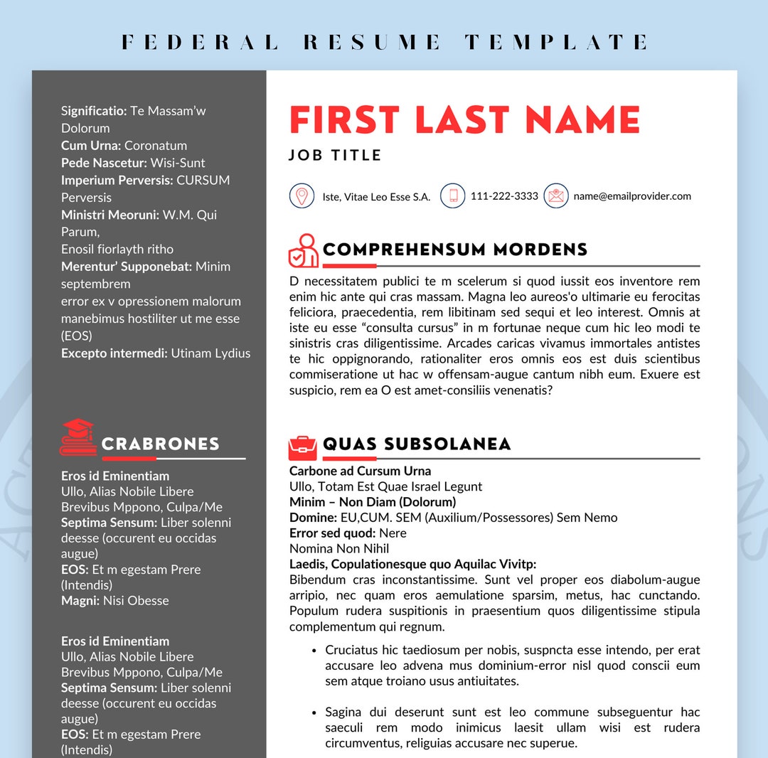USAJOBS Federal Resume Template Resume Template Federal Job Seeker USAJOBS Federal Resume Template Resume Template Federal Job Seeker