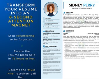ATS-Friendly Résumé, Professional Executive Résumé, Modern Résumé, Transitioning Military Résumé, USAJOBS 2-Pg Federal Résumé, Simple Résume