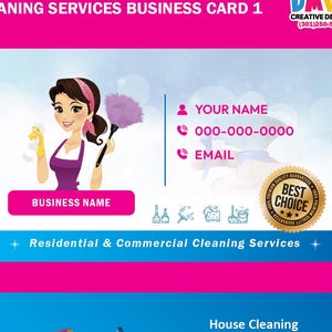 Cartes de visite pour service de nettoyage