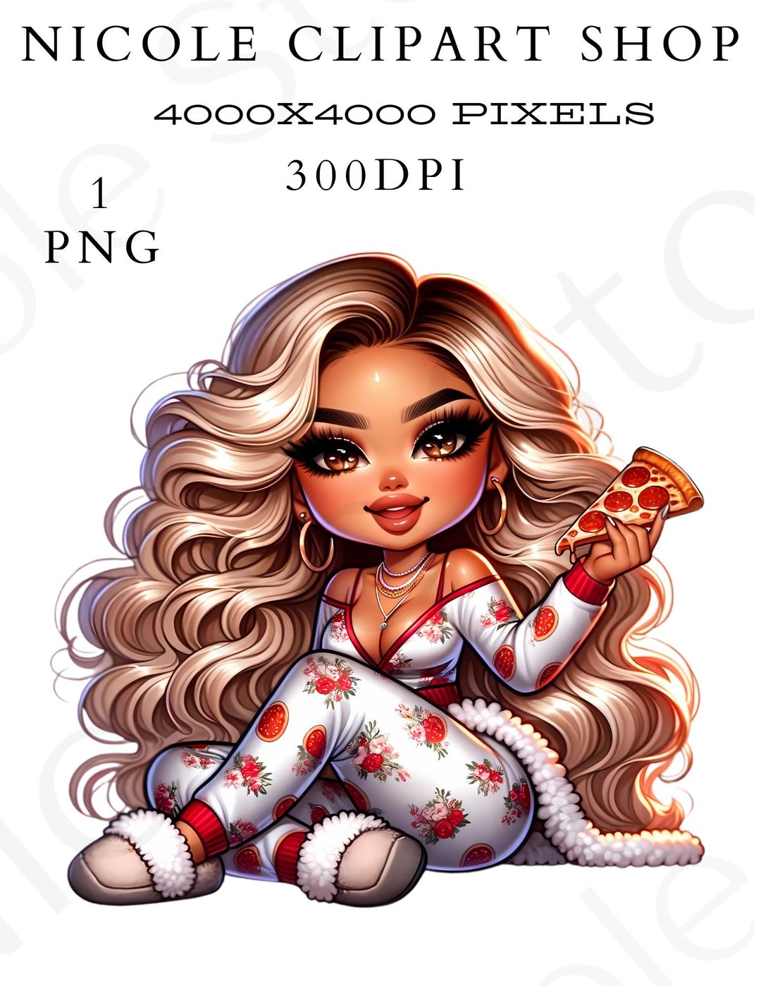 Chibi W Pizza PNG Clipart Commercial Use PNG - Etsy