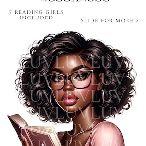 Commercial Use Girls Reading Clipart| PNG Clipart