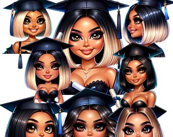 Latina Chibi Girl Graduation (Commercial Use