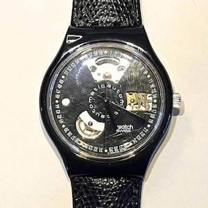 Vintage Swatch Automatic Watch Black Motion