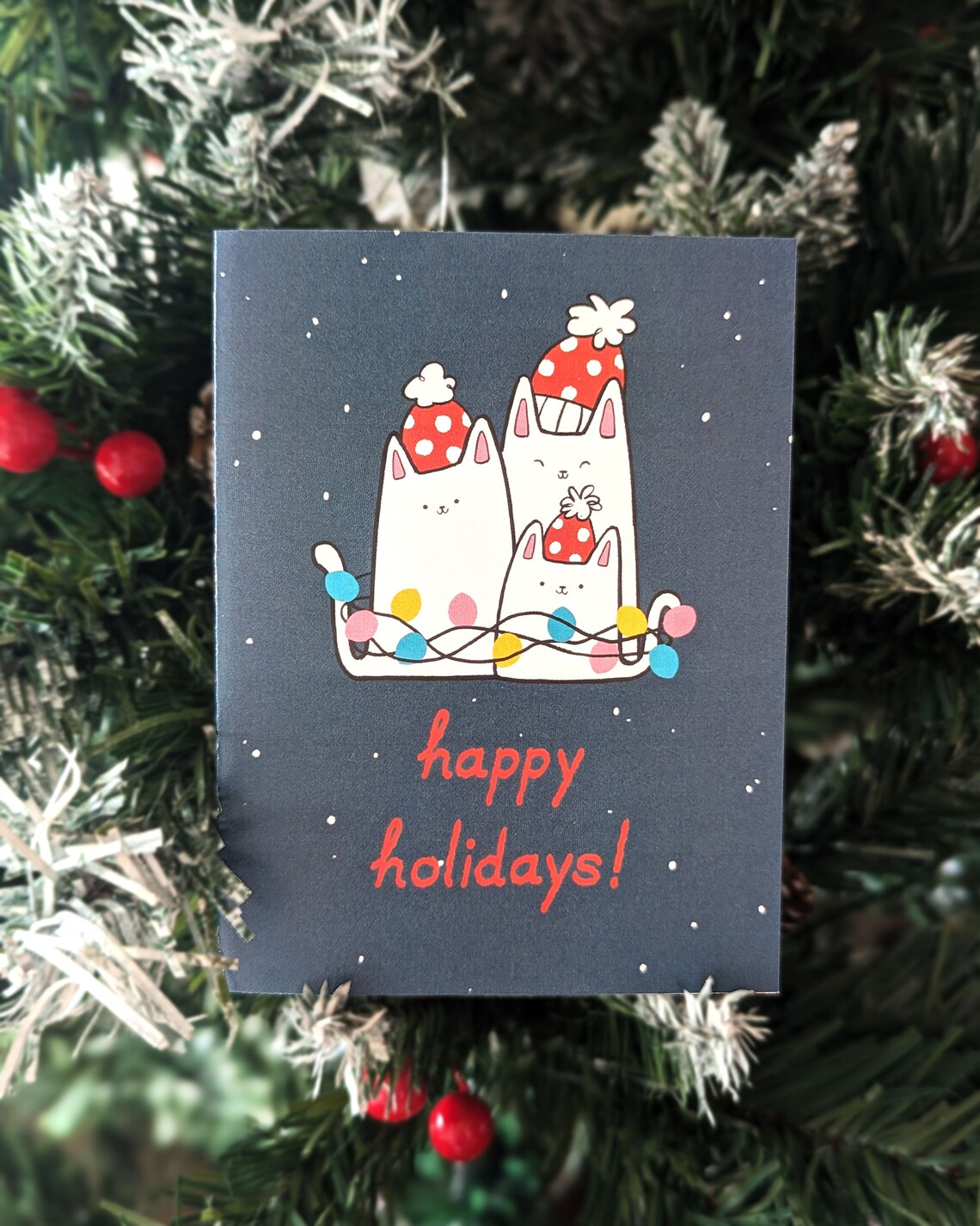 Merry Christmas Cat Cards | Printable Holiday Card | Digital Download ...
