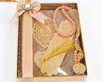 Personalized Velvet Dua Book Bookmark Tasbeeh Gift Set | Ramadan Eid Wedding Nikkah Engagement Birthday Islam Muslim Part Favors Gifts