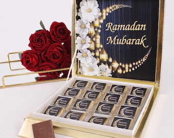 16 PCS with Box Ramadan Kareem Eid Mubarak Eid al-Adha Chocolate Favors, Chocolate Favors for Guest, Wedding Baby Shower Party Favors Gifts