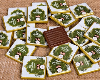 Recuerdos de chocolate individuales para Eid Al-Adha, Eid Mubarak, Umrah Mubarak, Recuerdos de chocolate personalizados para invitados, Hajj Mubarak, Regalos de Eid, Chocolate de Eid