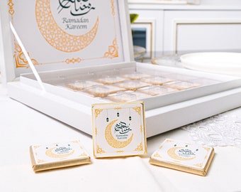 Ramadan Kareem Eid Mubarak Eid al-Adha Chocolate Favors Box, Chocolate Favors for Guest, Wedding Baby Shower Islamic Muslim Party Favor Gift