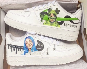 Billie Eilish Blue And Green Air Force 1 Custom BEST SELLING, Limited Edition, Perfect Gift,Mother d Order now>>> etsneaker.com/mins-214