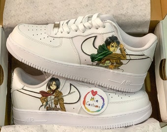Attack On Titan Eren X Mikasa Air Force 1 Custom BEST SELLING, Limited Edition, Perfect Gift,Mother Order now>>> etsneaker.com/mins-231