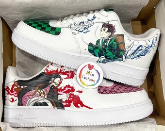 Demon Slayer Kimetsu No Yaiba Tanjro X Nezuko Air Force 1 Custom BEST SELLING, Limited Edition, Order now>>> etsneaker.com/mins-179