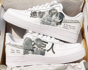 Attack On Titan Mikasa And Eren Air Force 1 Custom BEST SELLING, Limited Edition, Perfect Gift,Moth Order now>>> etsneaker.com/mins-227