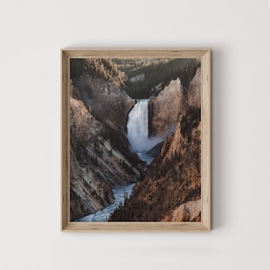 Grand Canyon of the Yellowstone, Wyoming River Poster, Waterfall Canyon Wall Art, Rustic Western Scenery, Yellowstone Printable