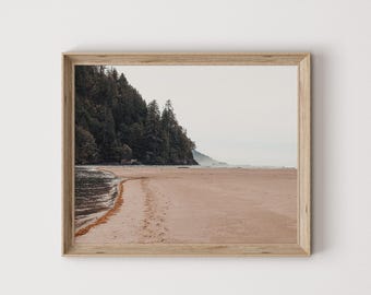 Impression de la côte de l'Oregon, art mural du nord-ouest du Pacifique, plage de la forêt de sable, affiche de paysage de l'Oregon, photographie de paysage, décoration d'intérieur PNW