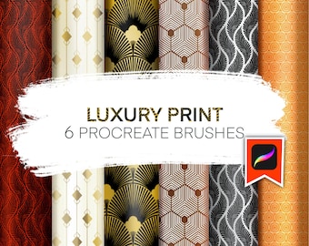 6 Geometric Prints Procreate iPad Brushes. Square, Diamond, Lines, Rounds Ornament Pattern| Digital Painting Template. Fashion Sketch Mockup
