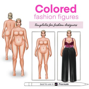 Fashion Flats for Designing: Plus Size Mannequin Female Figure Drawing Template | Curvy Silhouette Illustration | Fashion Students Gift Idea