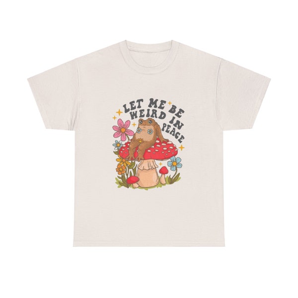 Déjame ser raro en paz Camiseta de rana, cita de paz, suave, núcleo de cabaña, Hongo, flowerpower, amante de la naturaleza, bruja, bohoo, hippy, vintage