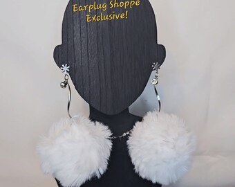 Handmade Pompom Custom Yarn Earrings | Pompom Fur Yarn Earrings | Unique Pompom Earrings | Light Handmade Boutique Style Earwear