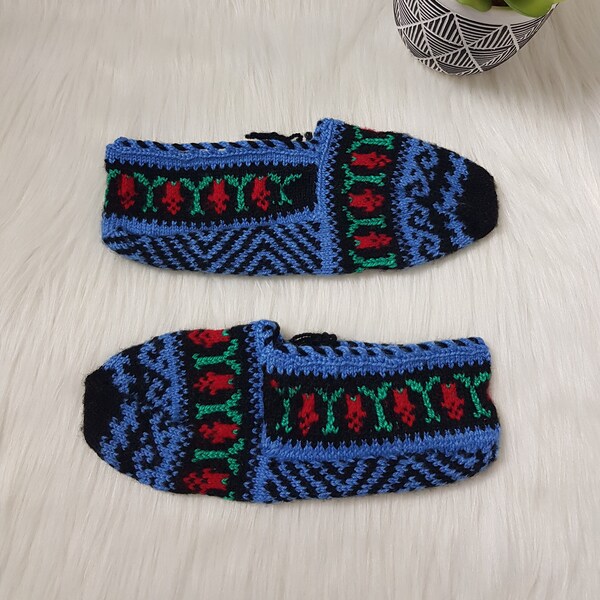 Handmade Socks, Unisex Slippers, Turkish Patik, Winter Socks, Floor Socks, Women Slippers