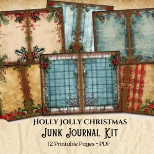 Holly Christmas Junk Journal Kit: Vintage Style Printable Pages (Digital Download)