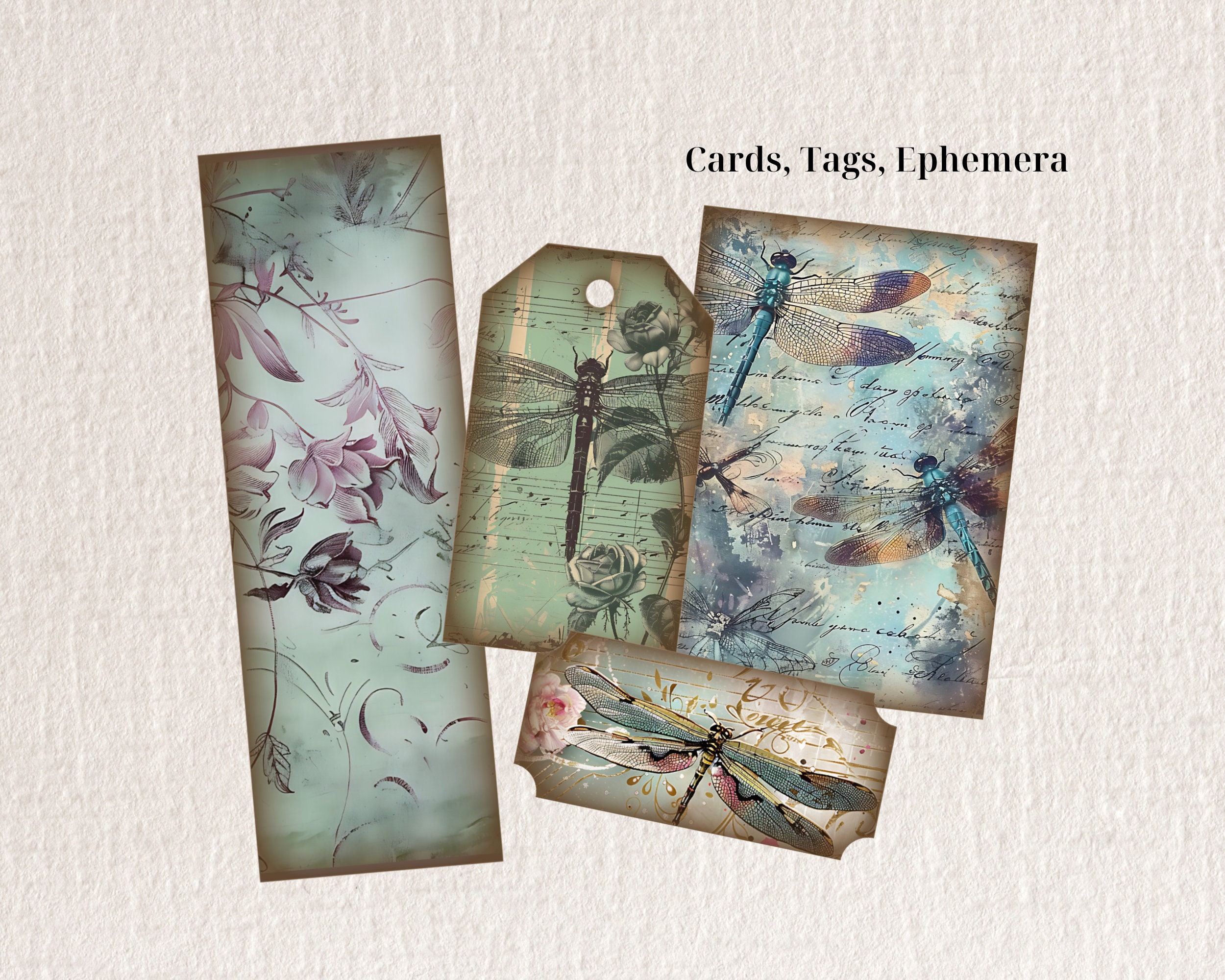 Dragonfly Junk Journal Kit: Shabby Chic Printable Folio (PDF) - Etsy