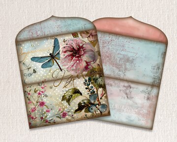 Dragonfly Junk Journal Kit, Shabby Chic Junk Journal, Printable Folio, Loaded Folder, Digi Journal kit, Junk Folio Kit, Dragonfly Ephemera