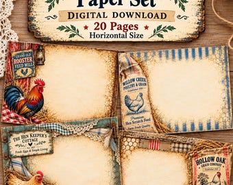The Old Hen House Paper Set: 20 Digital Download JPGs (Horizontal Landscape)