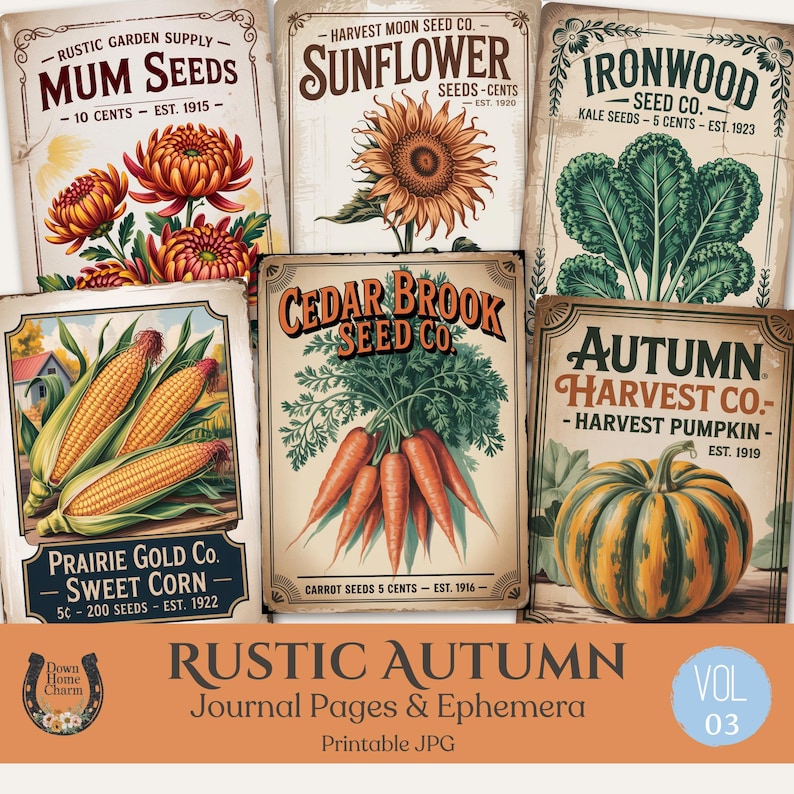 Rustic Autumn Junk Journal Printables, Fall Ephemera (digital Download ...