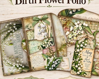 May Birth Flower Folio: DIY Birthday Card Gift (Printable Download)