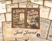 Recipe Junk Journal Kit: Family Cookbook Printables (PDF & JPG)