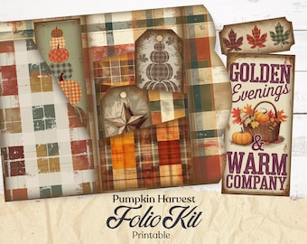 Pumpkin Junk Journal Folio: Vintage Autumn Ephemera (PDF Pattern)