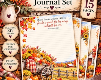 Shabby Chic Bible Journal Pages | KJV Scripture Lined Paper | Christian Junk Journal Printable