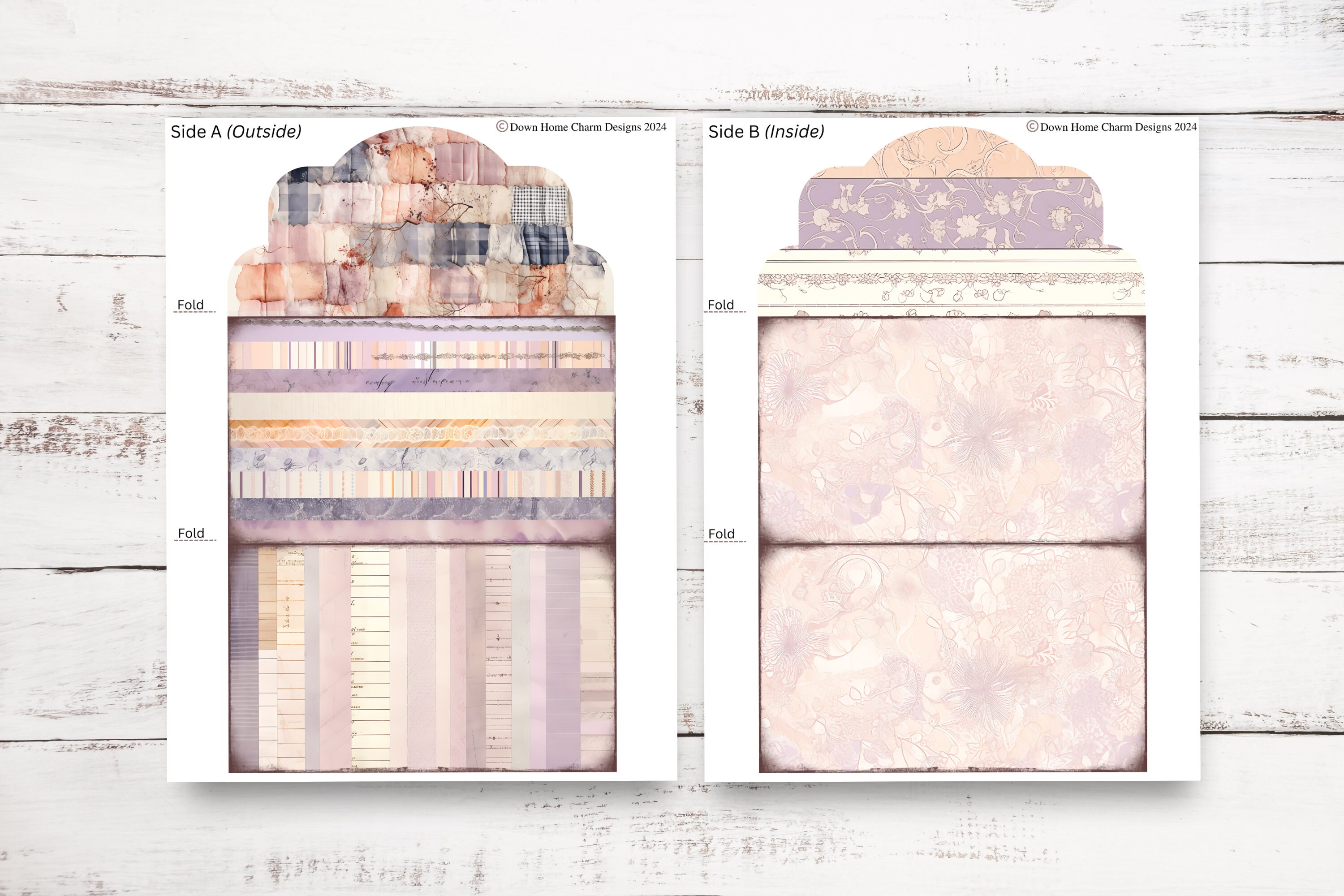Shabby Chic Junk Journal Folio Kit: Printable Paper Craft (digital ...