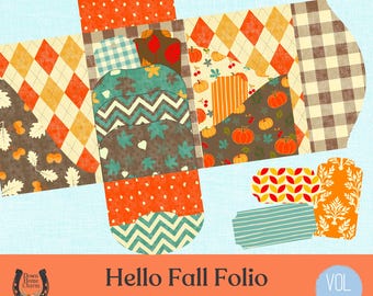Hello Fall Ephemera Folio: Vintage Autumn Journal, Utskrivbara Taggar (Digital Nedladdning)