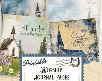 Faith Journal Kit: Worship Journal Pages, Bible Verse Prayers (Digital Download)